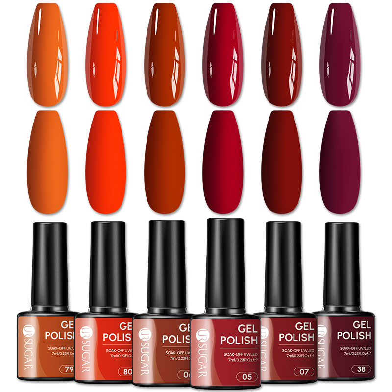 Nail Art Orange - UR SUGAR 1/6 szt. Zestaw żelowych