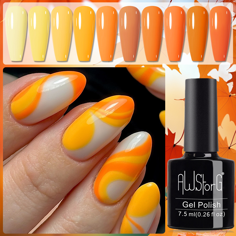 Nail Art Orange - AWStorG 7.5ml 10 Kolorów Lakier do