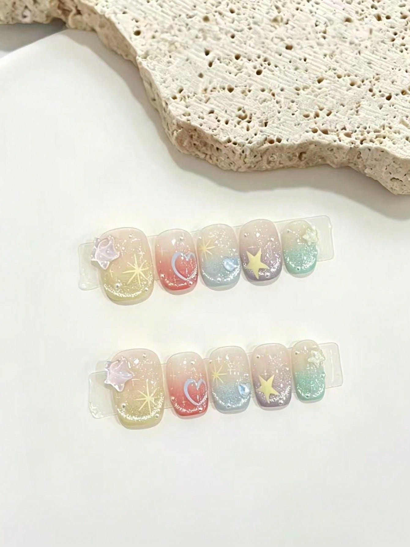 Nail Art Maroon - 10-częściowy zestaw paznokci na wcisk w