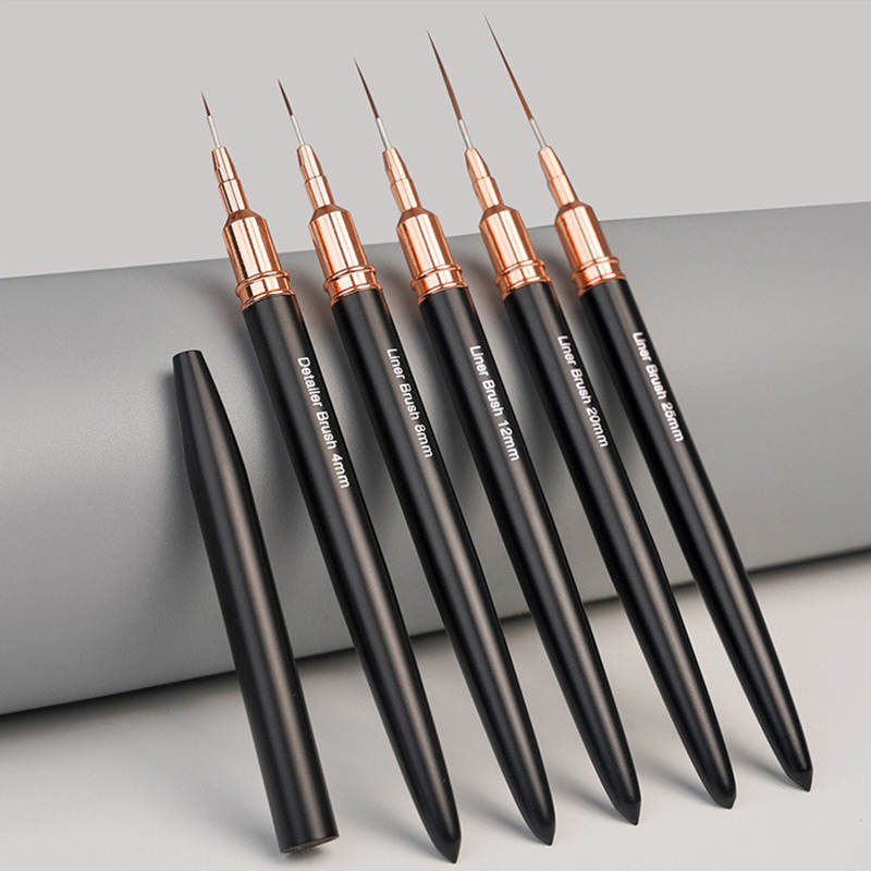 Nail Fan Brush - # 5 sztuk/zestaw Profesjonalne pędzle do