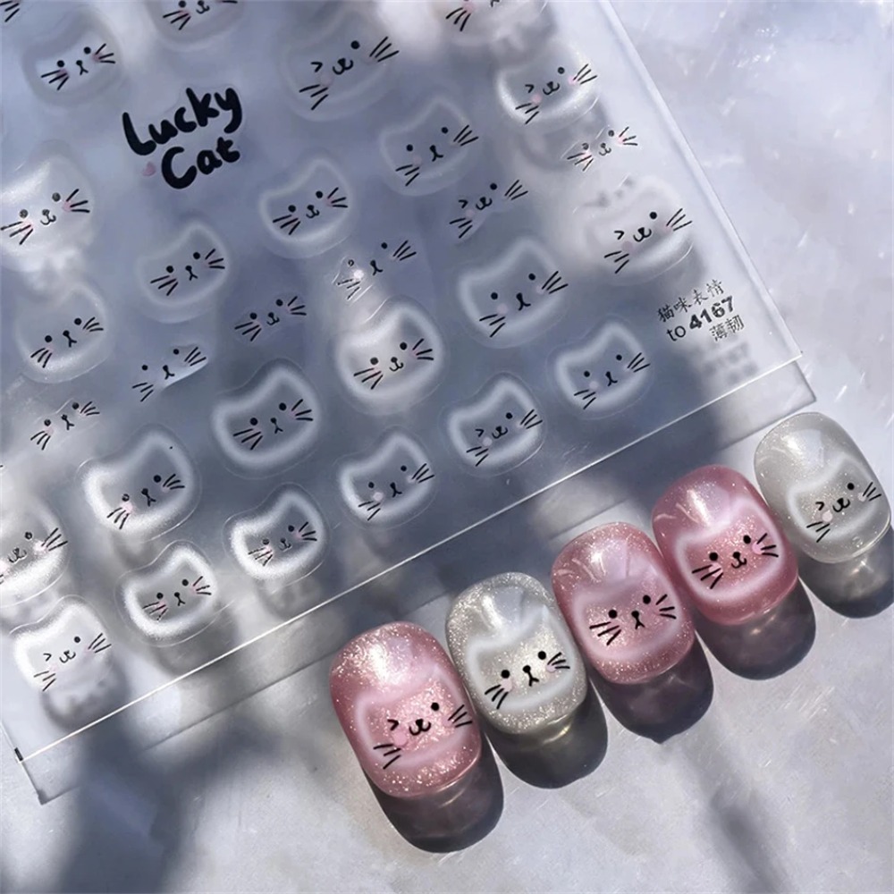 Nail Art Orange - Białe naklejki na paznokcie z efektem