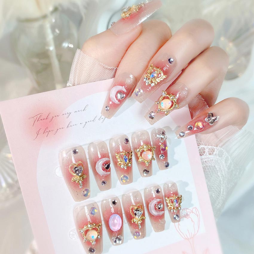 24 sztuki / pudełko Luksusowe  – Nail Art Maroon recenzja i cena