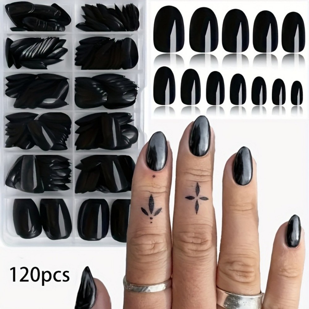 Średnie, błyszczące, czarne pa – Nail Art Oval recenzja i cena